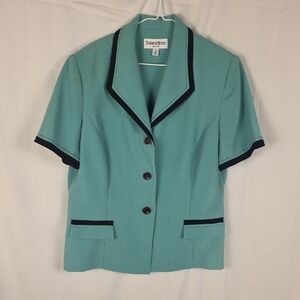 Vintage Women's Teal Short Sleeve Jacket